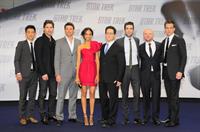 Zoe Saldana poses on the red carpet during the German premiere of the movie Star Trek April 16   