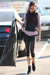 Zoe Saldana shops at Chanel in Beverly Hills December 5, 2012