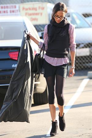 Zoe Saldana shops at Chanel in Beverly Hills December 5, 2012