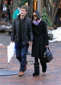 Zoe Saldana - Enjoyed a stroll with her boyfriend Keith Britton in Aspen, Colorado Dec 21, 2010 