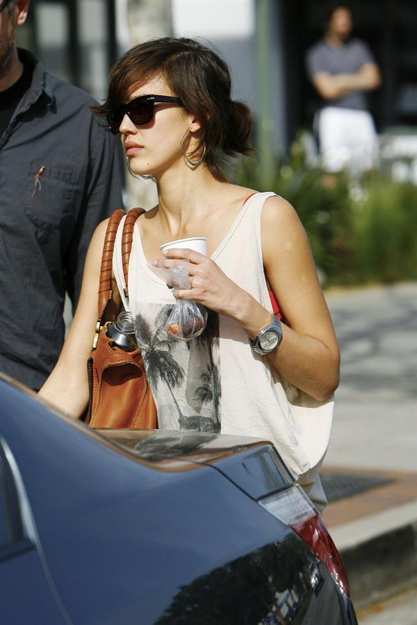 Jessica Alba leaving Caffe Luxxe in Brentwood on March 20, 2010 