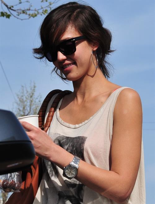 Jessica Alba leaving Caffe Luxxe in Brentwood on March 20, 2010 