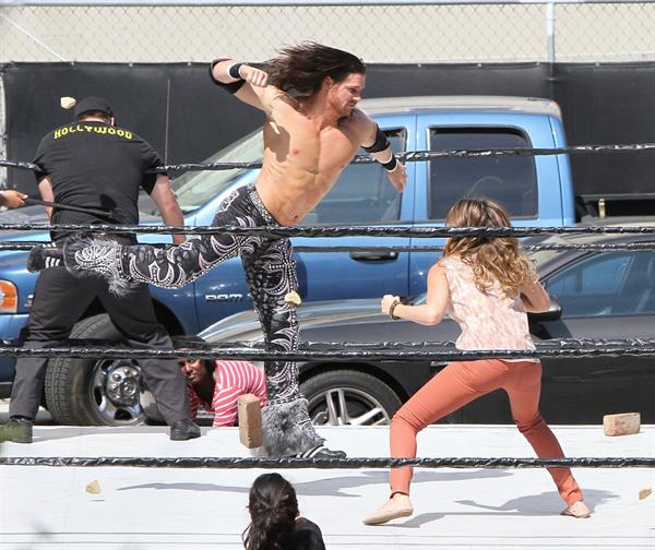 Jessica Alba wrestling in Los Angeles 09-04-12 