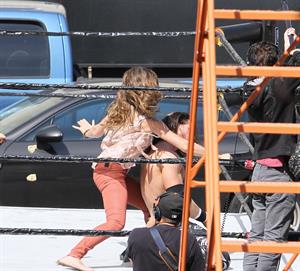 Jessica Alba wrestling in Los Angeles 09-04-12 