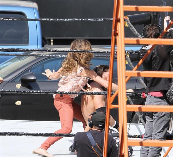 Jessica Alba wrestling in Los Angeles 09-04-12 