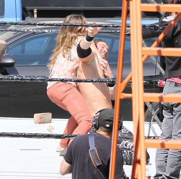 Jessica Alba wrestling in Los Angeles 09-04-12 