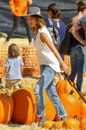 Jessica Alba – at Mr Bones Pumpkin Patch 10/12/13  