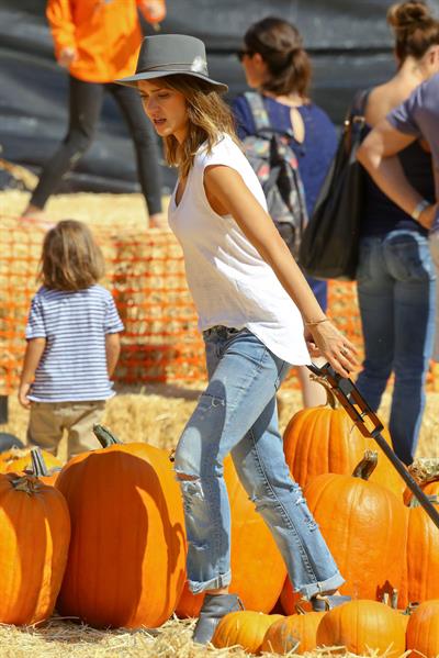Jessica Alba – at Mr Bones Pumpkin Patch 10/12/13  