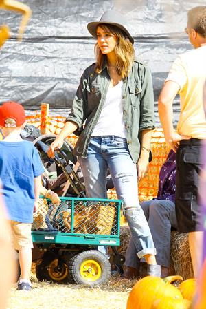 Jessica Alba – at Mr Bones Pumpkin Patch 10/12/13  