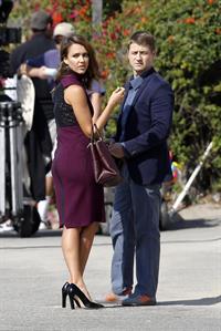 Jessica Alba “How to Make Love Like an Englishman” set candids in Los Angeles, November 4, 2013 