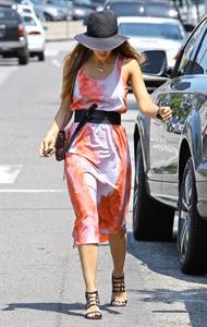 Jessica Alba shopping at Bel Bambini before heading to a baby shower in Hollywood on June 29, 2013