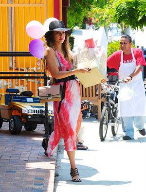 Jessica Alba shopping at Bel Bambini before heading to a baby shower in Hollywood on June 29, 2013