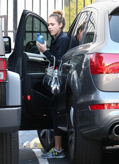 Jessica Alba  at the gym in West Hollywood 9/28/12 