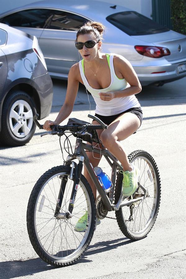 Eva Longoria Riding a bike in Los Angeles - August 24-2013 