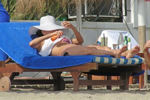Eva Longoria Wearing a bikini on holiday in Marbella 04.08.13 