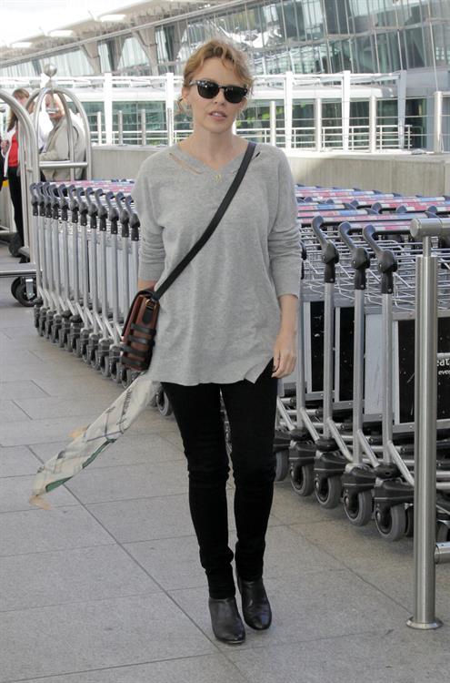 Kylie Minogue Heathrow Airport in London - October 10, 2012 