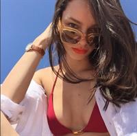 Luma Grothe in a bikini taking a selfie