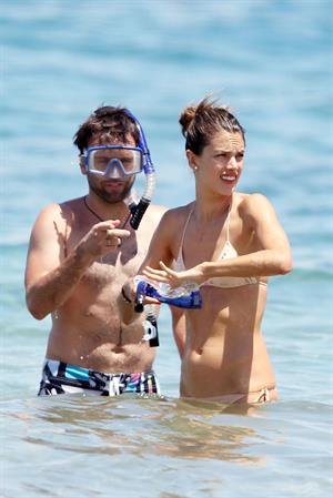 Alessandra Ambrosio on the beach in Hawaii July 30, 2010 
