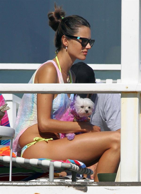 Alessandra Ambrosio playing beach volleyball in Malibu on July 7, 2012 