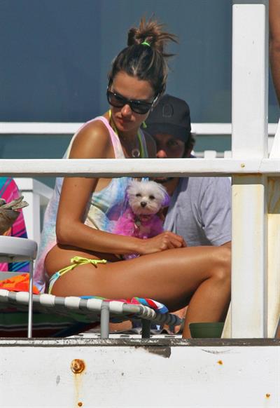 Alessandra Ambrosio playing beach volleyball in Malibu on July 7, 2012 