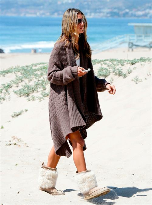 Alessandra Ambrosio photoshoot on the beach in Malibu