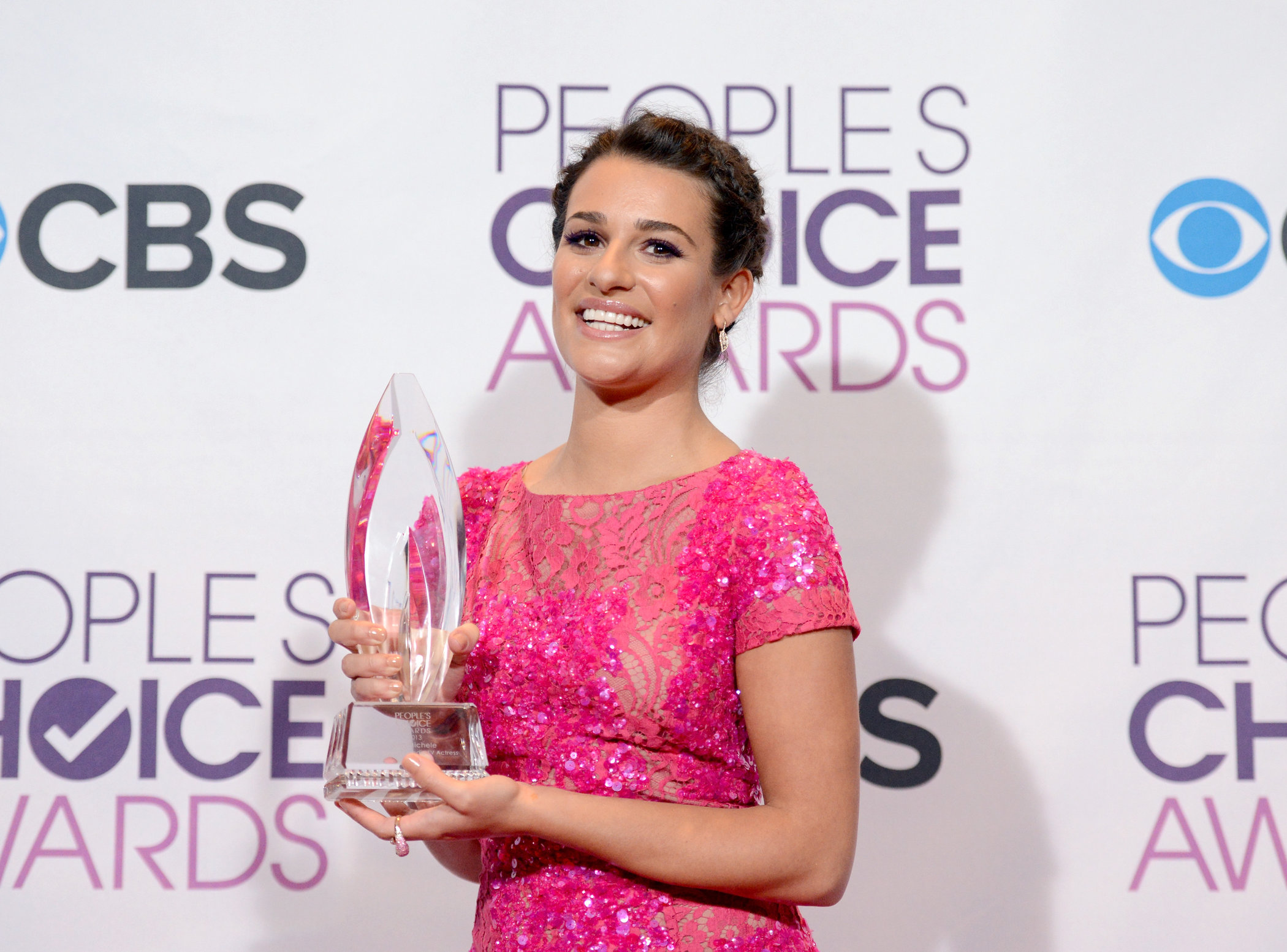 Lea Michele in pink at the 39th Annual People's Choice Awards in Los Angeles on Jan 9, 2013 