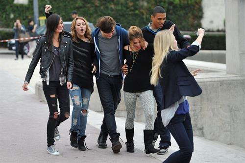 Ashley Greene and Miley Cyrus in Paris France on September 6, 2010 