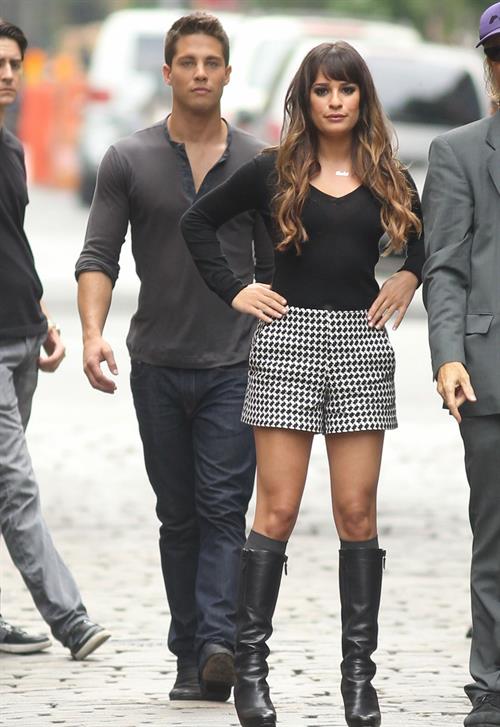 Lea Michele - On the Set of Glee - August 12, 2012