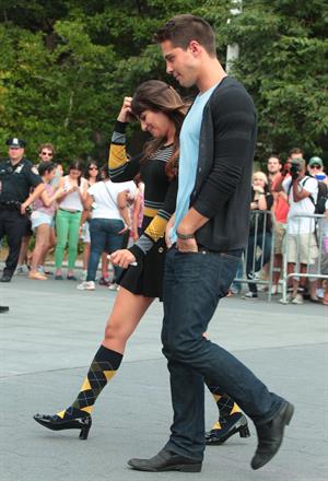 Lea Michele On the Glee set in Washington Square Park, NYC - August 11 2012