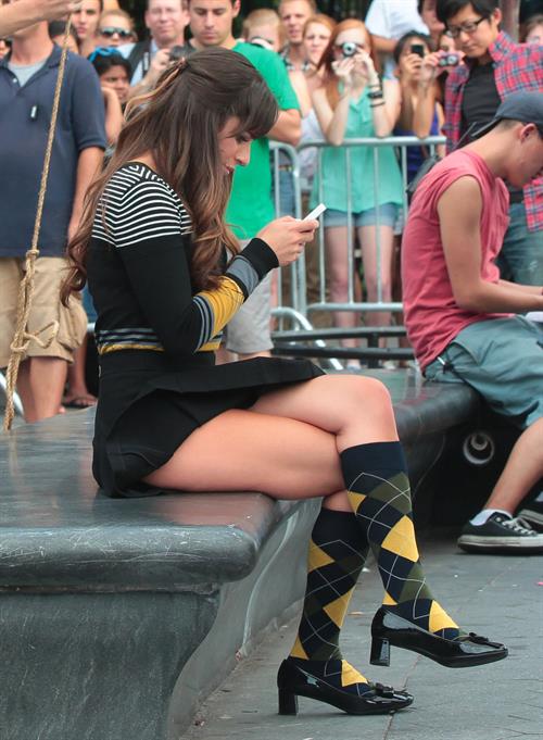 Lea Michele On the Glee set in Washington Square Park, NYC - August 11 2012
