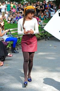 Lea Michele On the Glee set in Washington Square Park, NYC - August 11 2012
