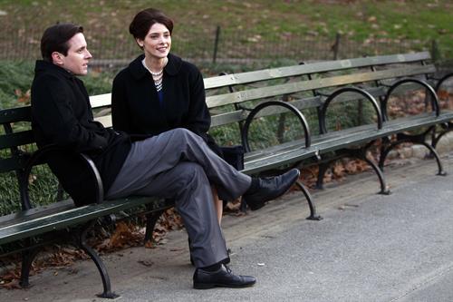 Ashley Greene filming Pan Am at Central Park in New York on December 12, 2011