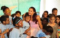 Ariana Grande Kleenex Shield Sneeze Swish event in New York on July 31, 2012