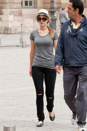 Jennifer Lawrence out about in Paris, France on 3-7-2012