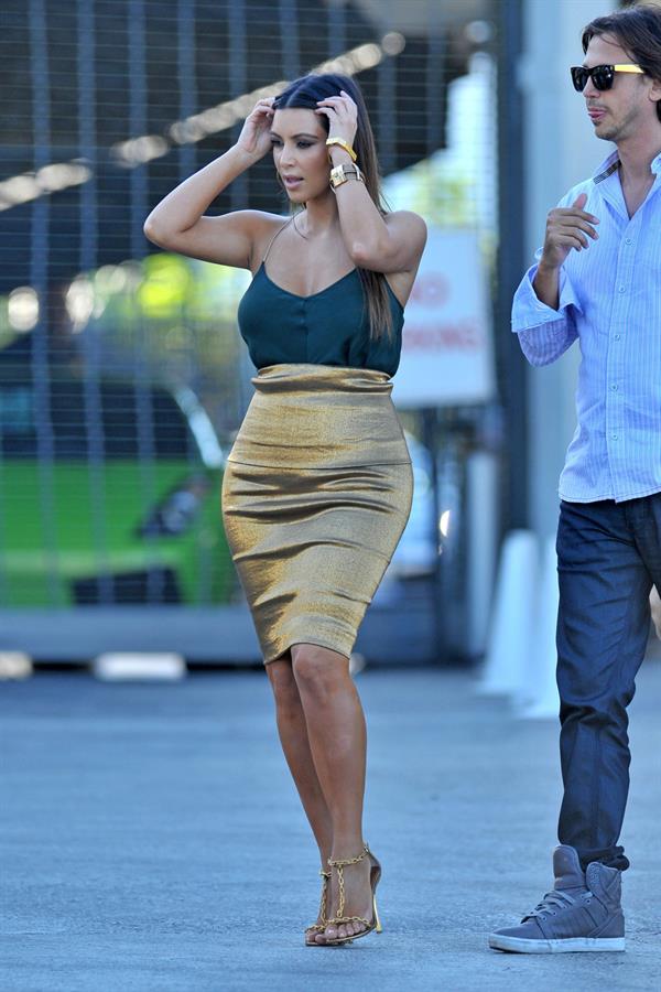 Kim Kardashian at Prestige Imports car showroom in Miami 10/30/12