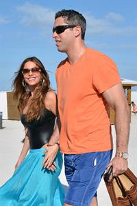 Sofia Vergara - beach candids in Miami 1/2/13  