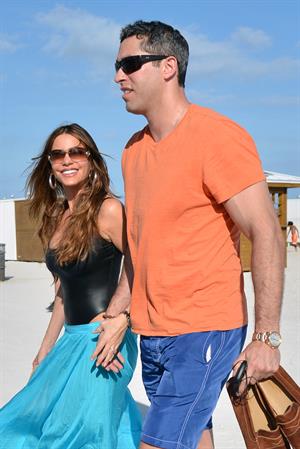 Sofia Vergara - beach candids in Miami 1/2/13  