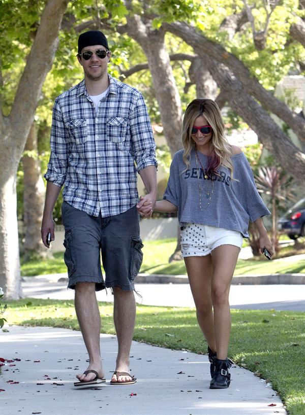 Ashley Tisdale walking around Toluca Lake May 5, 2012