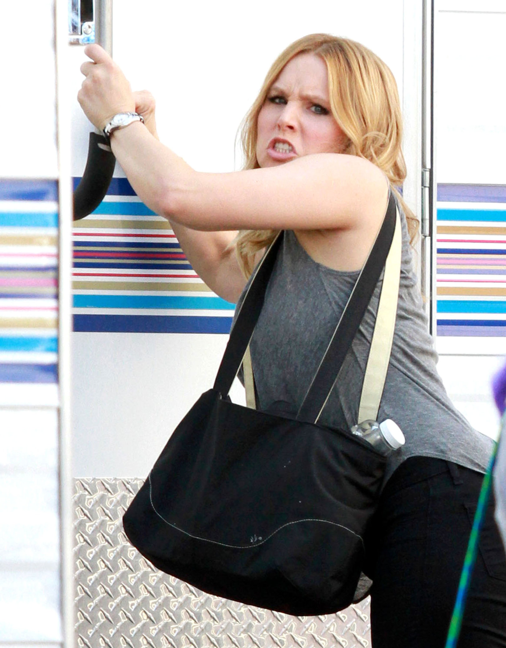 Kristen Bell - On the set of Veronica Mars in Los Angeles on June 27, 2013