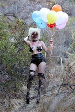 Courtney Stodden as a topless evil clown