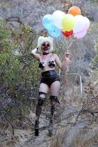 Courtney Stodden as a topless evil clown