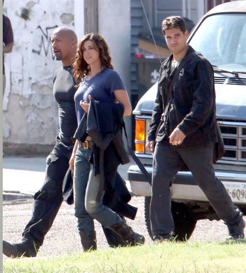 Adrianne Palicki on set of G.I. Joe 2 on August 29, 2011 