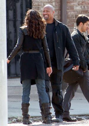 Adrianne Palicki on set of G.I. Joe 2 on August 29, 2011 