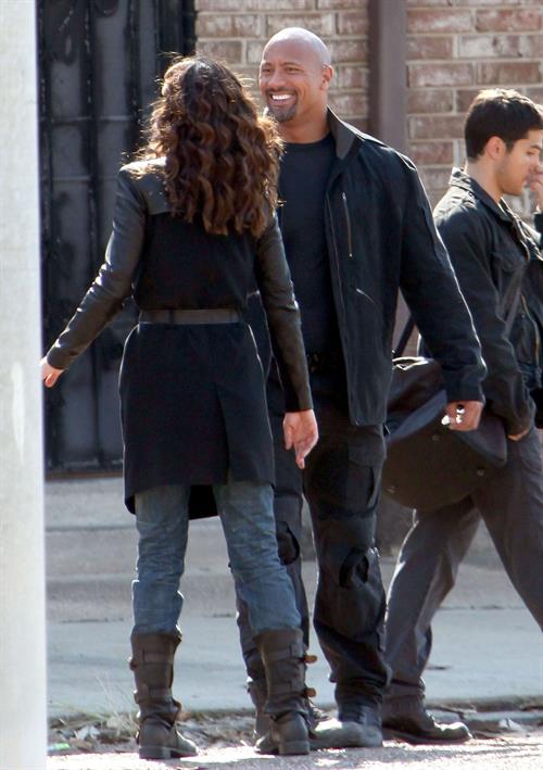 Adrianne Palicki on set of G.I. Joe 2 on August 29, 2011 