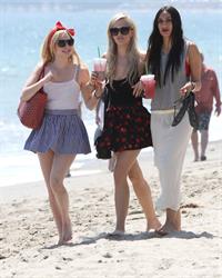 Alessandra Torresani on the beach in Malibu on July 4, 2011