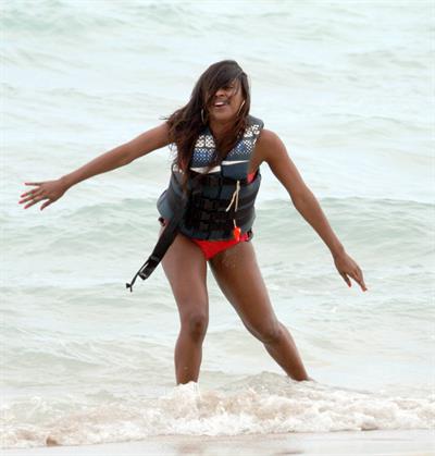 Alexandra Burke bikinis Miami on March 6, 2011 