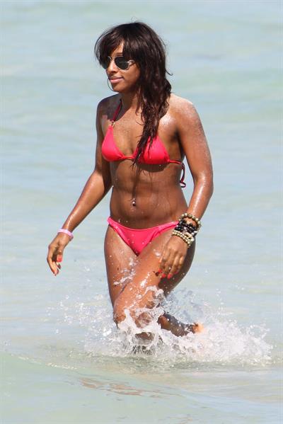 Alexandra Burke bikini candids Miami March 7, 2011 