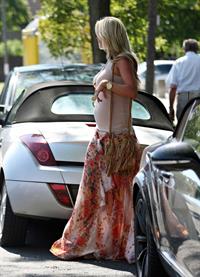Alex Curran walking in Liverpool on July 14, 2011