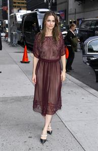 Amanda Peet arriving for David Letterman appearance on March 13, 2012