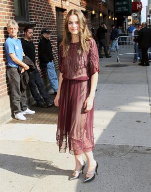 Amanda Peet arriving for David Letterman appearance on March 13, 2012